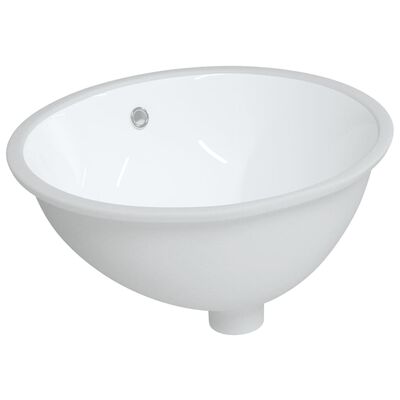 vidaXL Évier de salle de bain blanc 49x40,5x21 cm ovale céramique