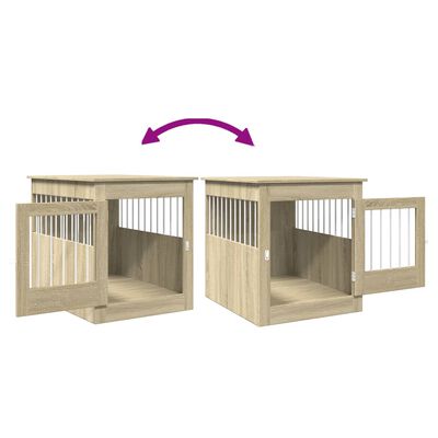 vidaXL Meuble de cage pour chiens chêne sonoma 64,5x80x71 cm