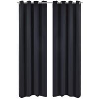 vidaXL Rideau occultant 2 pcs avec œillets métalliques 135x175 cm Noir