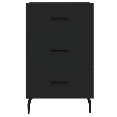 vidaXL Table de chevet noir 40x40x66 cm bois d'ingénierie