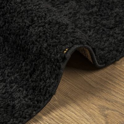 vidaXL Tapis shaggy PAMPLONA poils longs moderne noir 200x280 cm