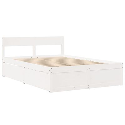 vidaXL Cadre de lit sans matelas blanc 120x190 cm bois de pin massif