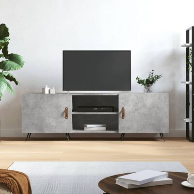 vidaXL Meuble TV gris béton 150x30x50 cm bois d'ingénierie