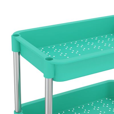 vidaXL Chariot de cuisine 5 niveaux Turquoise 42x29x128 cm Fer et ABS