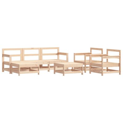 vidaXL Salon de jardin 7 pcs avec coussins bois massif