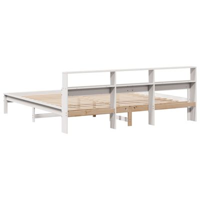 vidaXL Cadre de lit sans matelas blanc 200x200 cm bois massif de pin