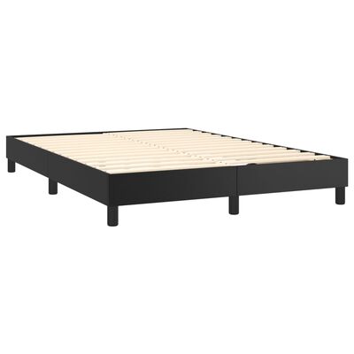 vidaXL Sommier à lattes de lit avec matelas et LED Noir 140x190 cm