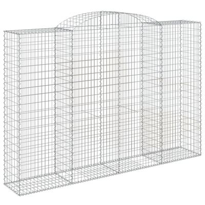 vidaXL Paniers à gabions arqués 2 pcs 300x50x200/220 cm fer galvanisé