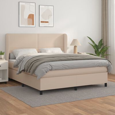 vidaXL Sommier à lattes de lit avec matelas Cappuccino 180x200 cm