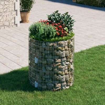 vidaXL Poteau à gabion circulaire Acier galvanisé Ø100x100 cm