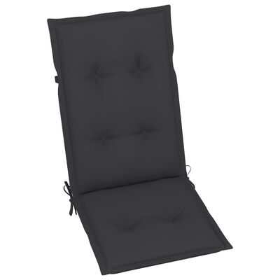 vidaXL Chaises de jardin lot de 4 et coussins anthracite Bois de teck