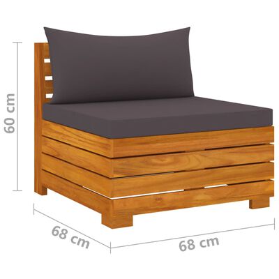 vidaXL Salon de jardin 7 pcs avec coussins Bois d'acacia solide