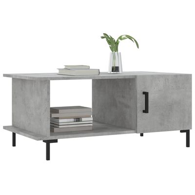 vidaXL Table basse gris béton 90x50x40 cm bois d'ingénierie