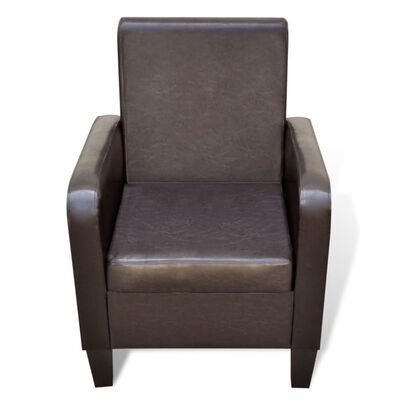 vidaXL Fauteuil Marron Similicuir