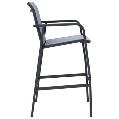 vidaXL Chaises de bar de jardin lot de 2 Gris Txtilène