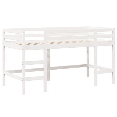 vidaXL Lit superposé et échelle et toit blanc 80x200cm bois pin massif