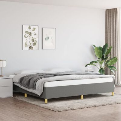 vidaXL Cadre de lit sans matelas gris foncé 200x200 cm tissu