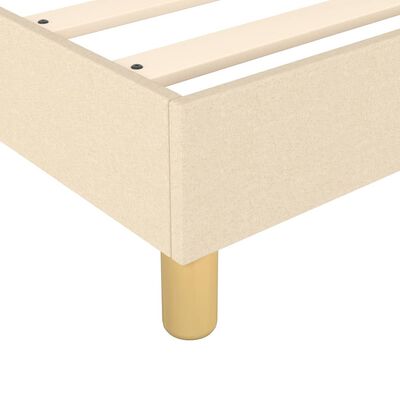 vidaXL Sommier à lattes de lit avec matelas Crème 140x190 cm Tissu