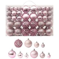 vidaXL Ensemble de boules de Noël 100 pcs Rose