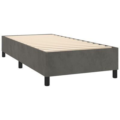 vidaXL Sommier à lattes de lit avec matelas et LED Gris foncé 80x200cm