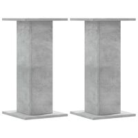 vidaXL Supports de haut-parleurs 2 pcs gris béton bois d'ingénierie