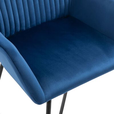 vidaXL Chaises à manger lot de 4 Bleu Velours