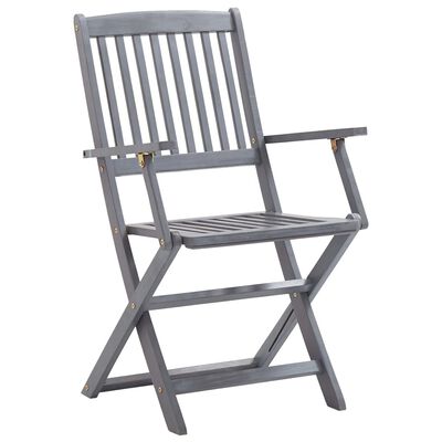 vidaXL Chaises pliables d'extérieur lot de 2 et coussins Bois d'acacia