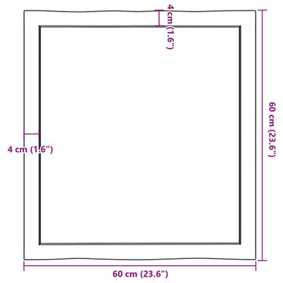 vidaXL Dessus de table bois massif non traité bordure assortie