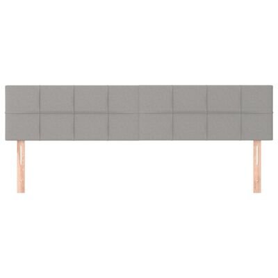 vidaXL Têtes de lit 2 pcs Gris clair 90x5x78/88 cm Tissu