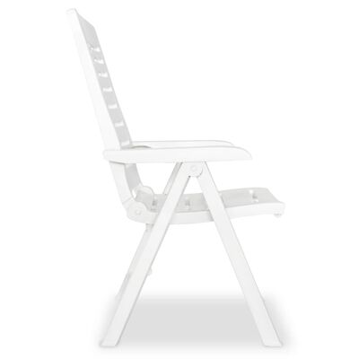 vidaXL Chaises inclinables de jardin lot de 4 Plastique Blanc