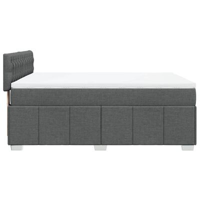 vidaXL Sommier à lattes de lit avec matelas Gris foncé 140x200cm Tissu