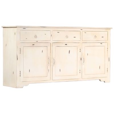 vidaXL Buffet Blanc 160x40x80 cm Bois de manguier massif