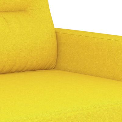 vidaXL Ensemble de canapés 3 pcs avec coussins jaune clair tissu