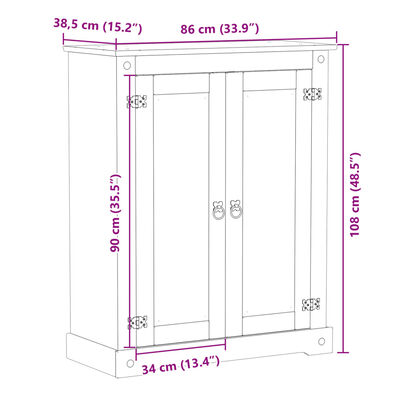 vidaXL Armoire à chaussures Corona 86x38,5x108 cm bois de pin massif