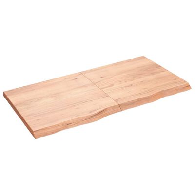 vidaXL Dessus de table marron clair bois chêne massif traité