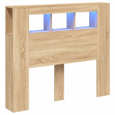 vidaXL Tête de lit à LED chêne sonoma 120x18,5x103,5cm bois ingénierie