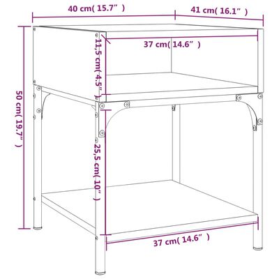 vidaXL Table de chevet noir 40x41x50 cm bois d’ingénierie