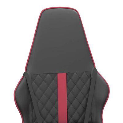 vidaXL Chaise de jeu Noir et rouge bordeaux Similicuir