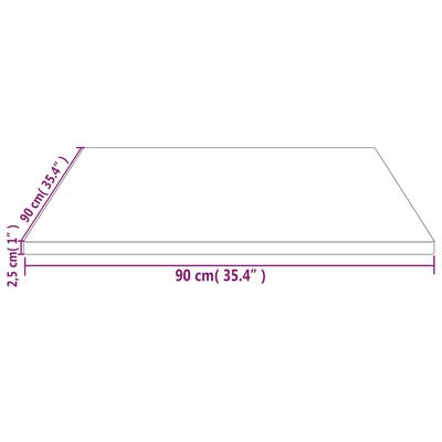 vidaXL Dessus de table blanc 90x90x2,5 cm bois de pin massif