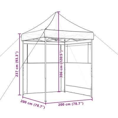 vidaXL Tente de réception pliable escamotable 2 parois latérales vert