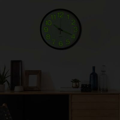 vidaXL Horloge murale lumineuse Noir 30 cm