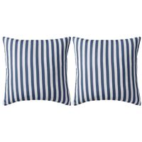 vidaXL Oreiller d'extérieur 2 pcs Impression rayure 45 x 45 cm Bleu