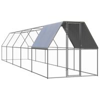 vidaXL Poulailler d'extérieur 2x10x2 m Acier galvanisé