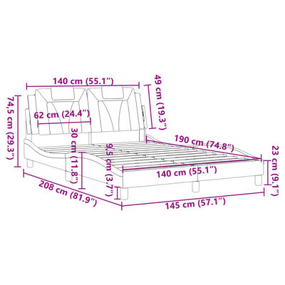 vidaXL Cadre de lit sans matelas marron 140x190 cm similicuir