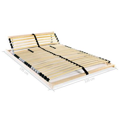 vidaXL Sommier à lattes sans matelas avec 28 lattes 7 zones 120x200 cm