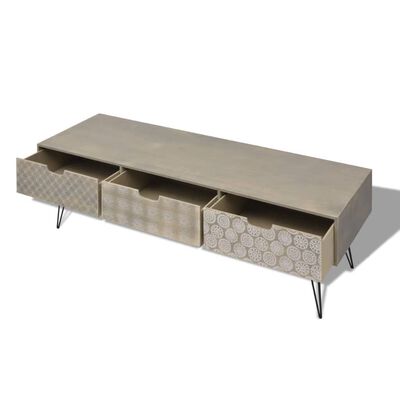 vidaXL Meuble TV avec 3 tiroirs 120x40x36 cm gris