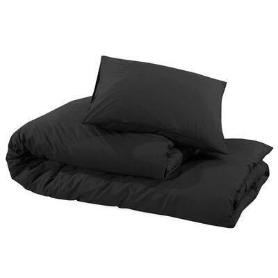 vidaXL Ensemble de housse de couette Noir 200x200 cm Coton