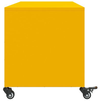 vidaXL Meuble TV jaune moutarde 100,5x39x43,5 cm acier