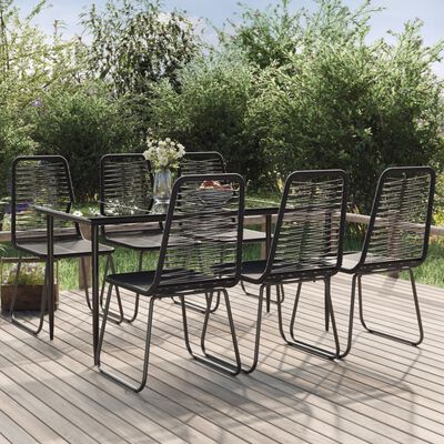 vidaXL Ensemble à manger de jardin 7 pcs Noir