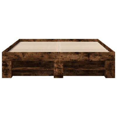 vidaXL Cadre de lit sans matelas chêne fumé 120x190 cm bois ingénierie